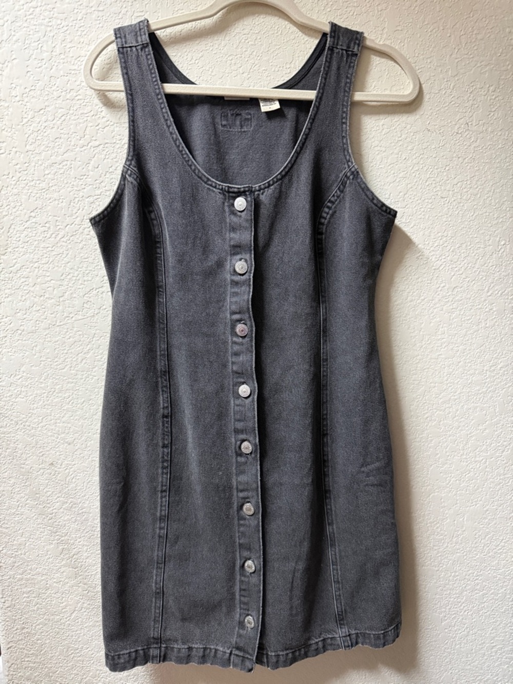 Levi's Washed Charcoal Black Denim Button-Front Dress